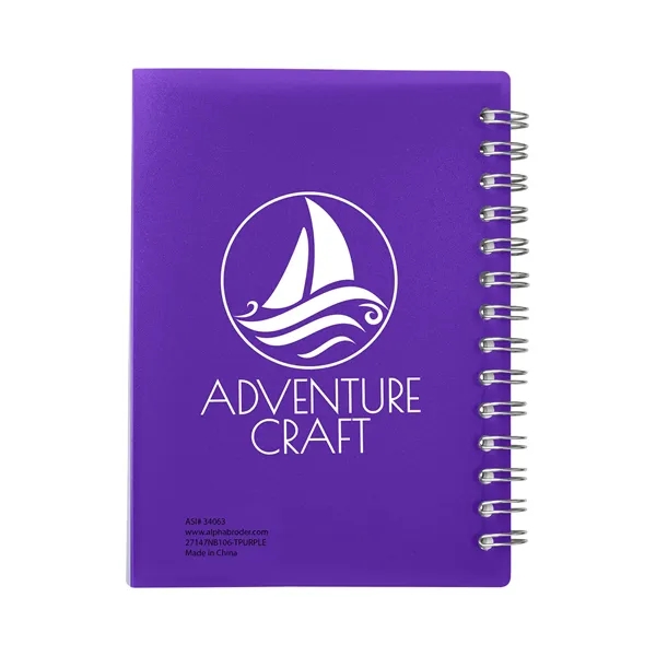 Spiral-curve notebook with flexible fold-over cover, tab-style closure and 80 lined... from ASI 79530 Prime Line