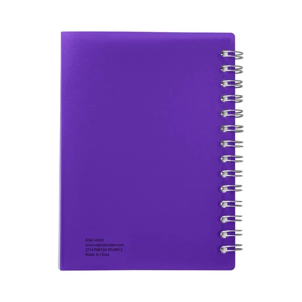Spiral-curve notebook with flexible fold-over cover, tab-style closure and 80 lined... from ASI 79530 Prime Line