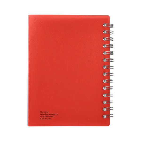 Spiral-curve notebook with flexible fold-over cover, tab-style closure and 80 lined... from ASI 79530 Prime Line