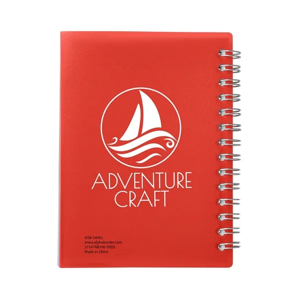 Spiral-curve notebook with flexible fold-over cover, tab-style closure and 80 lined... from ASI 79530 Prime Line