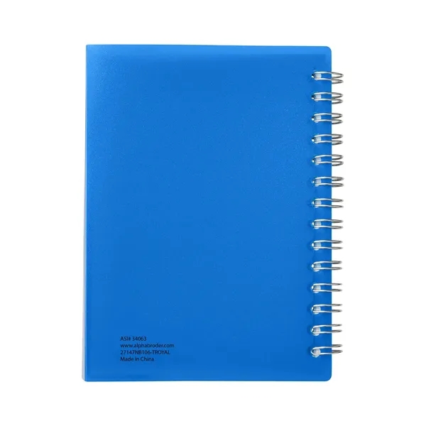 Spiral-curve notebook with flexible fold-over cover, tab-style closure and 80 lined... from ASI 79530 Prime Line
