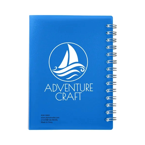 Spiral-curve notebook with flexible fold-over cover, tab-style closure and 80 lined... from ASI 79530 Prime Line