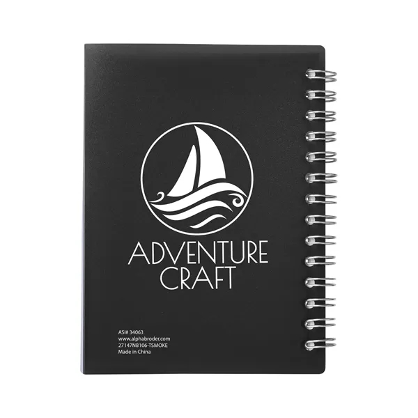 Spiral-curve notebook with flexible fold-over cover, tab-style closure and 80 lined... from ASI 79530 Prime Line