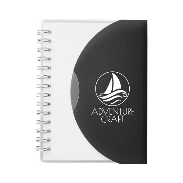 Spiral-curve notebook with flexible fold-over cover, tab-style closure and 80 lined... from ASI 79530 Prime Line