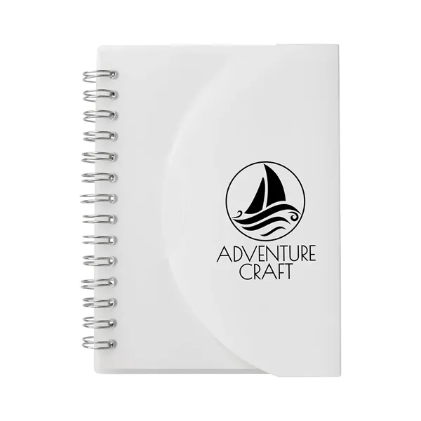 Spiral-curve notebook with flexible fold-over cover, tab-style closure and 80 lined... from ASI 79530 Prime Line
