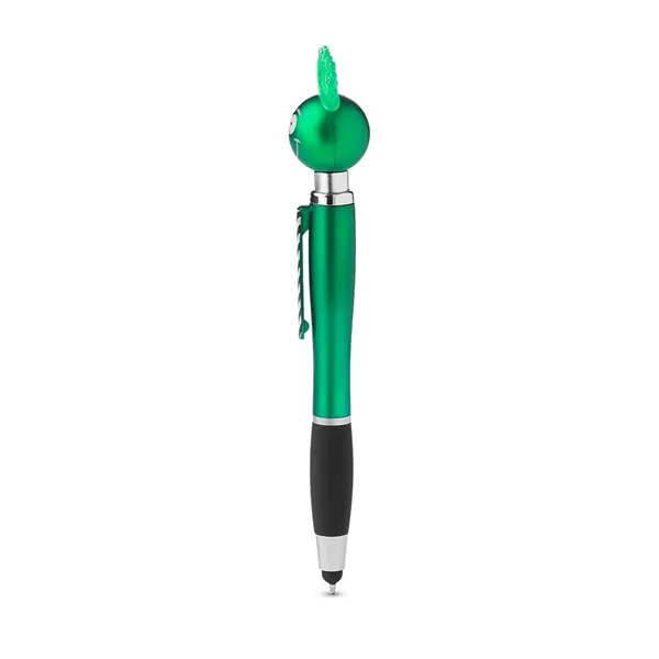 Light-up stylus pen with PVC hair, striped tie clip, 3 button... from ASI 79530 Prime Line