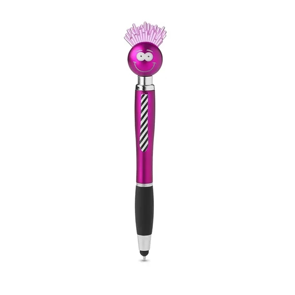 Light-up stylus pen with PVC hair, striped tie clip, 3 button... from ASI 79530 Prime Line