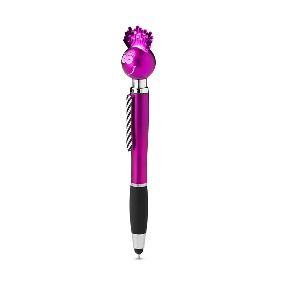 Light-up stylus pen with PVC hair, striped tie clip, 3 button... from ASI 79530 Prime Line