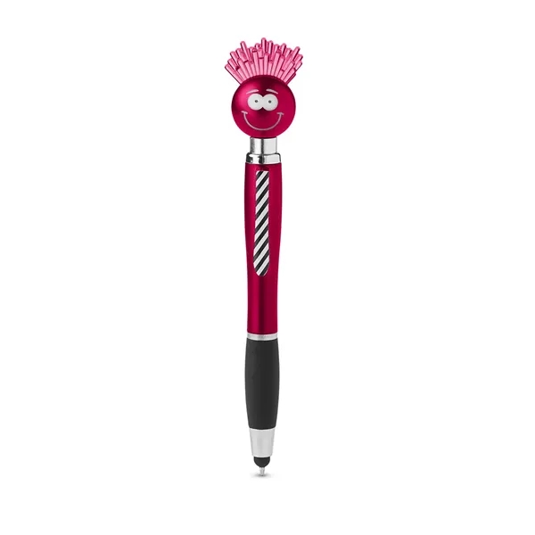 Light-up stylus pen with PVC hair, striped tie clip, 3 button... from ASI 79530 Prime Line