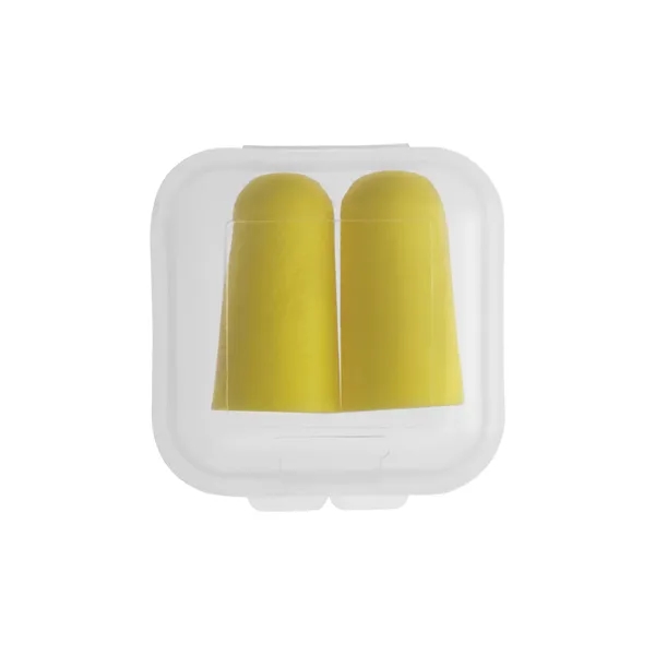 Square plastic case with a pair of reusable foam ear plugs.... from ASI 79530 Prime Line