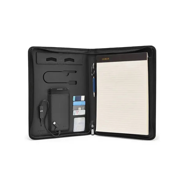 10.12" x 13.25" x 1.5" Roma Tech black portfolio and Powerbank... from ASI 79530 Prime Line