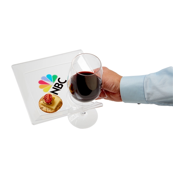 8" Clear Plastic Party Plate holds snacks, beverage can or stemmed... from ASI 79933 Prorose Inc / ProRose