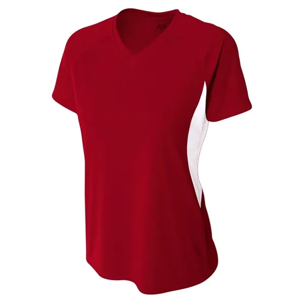 Women's color block short sleeve v-neck performance tee.... from ASI 89380 Staton Corporate and Casual / Staton®