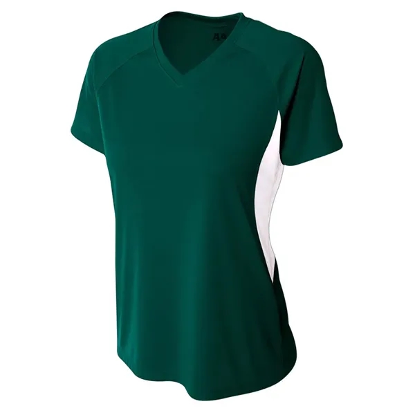 Women's color block short sleeve v-neck performance tee.... from ASI 89380 Staton Corporate and Casual / Staton®