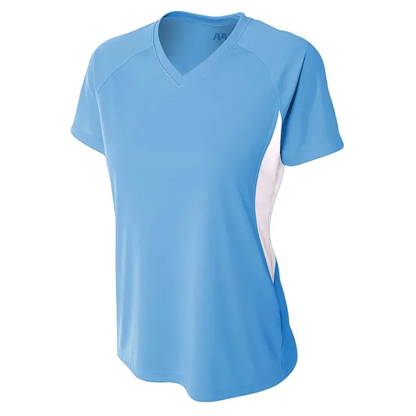 Women's color block short sleeve v-neck performance tee.... from ASI 89380 Staton Corporate and Casual / Staton®