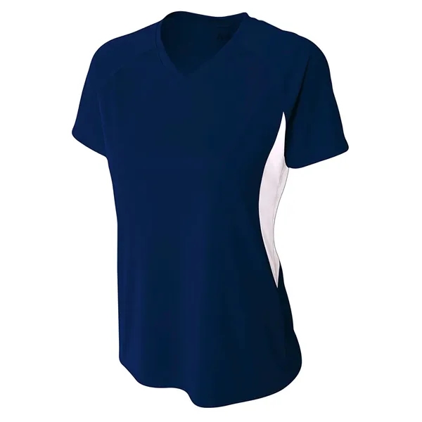 Women's color block short sleeve v-neck performance tee.... from ASI 89380 Staton Corporate and Casual / Staton®
