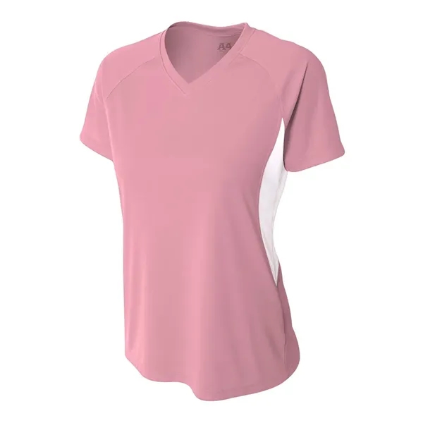 Women's color block short sleeve v-neck performance tee.... from ASI 89380 Staton Corporate and Casual / Staton®