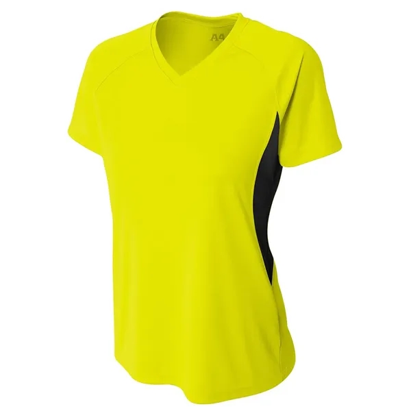 Women's color block short sleeve v-neck performance tee.... from ASI 89380 Staton Corporate and Casual / Staton®