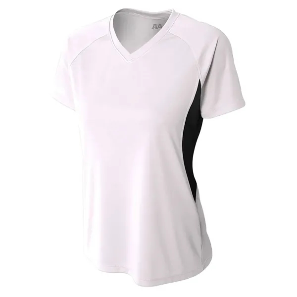 Women's color block short sleeve v-neck performance tee.... from ASI 89380 Staton Corporate and Casual / Staton®