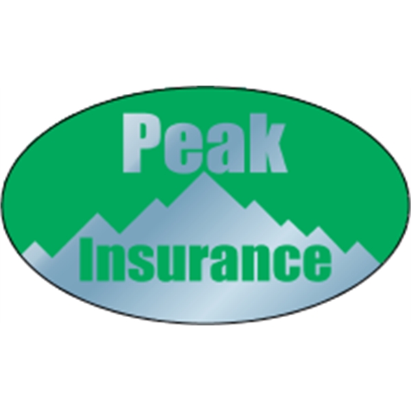 3" x 1.75" oval shaped, chrome polyester decal with a one... from ASI 89910 Stouse, LLC