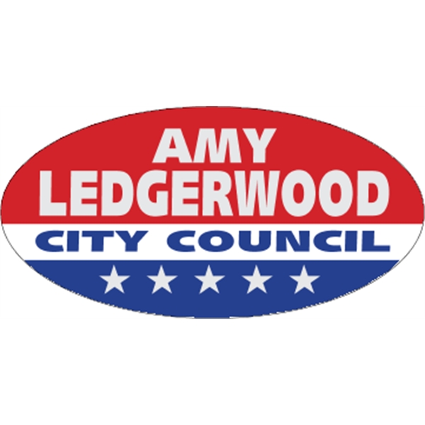 5" x 2.5" oval shaped decal with clear static face and... from ASI 89910 Stouse, LLC