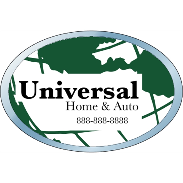 6" x 4" oval shaped, chrome polyester decal with a one... from ASI 89910 Stouse, LLC