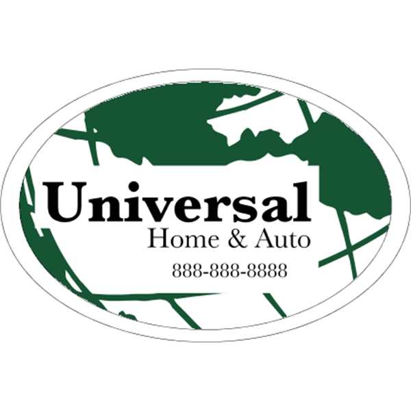 6" x 4" oval shaped, white decal with static backing and... from ASI 89910 Stouse, LLC