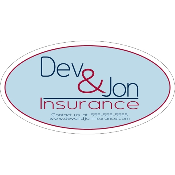 7.5" x 4" oval shaped, white decal with static backing and... from ASI 89910 Stouse, LLC