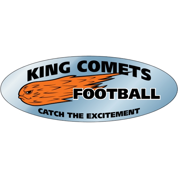 8" x 3" oval shaped, chrome polyester decal with a one... from ASI 89910 Stouse, LLC