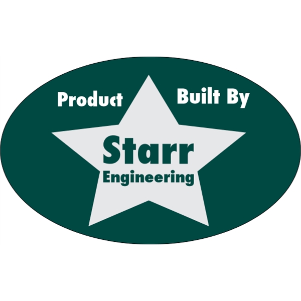 8" x 5" oval shaped, clear polyester decal with adhesive backing... from ASI 89910 Stouse, LLC