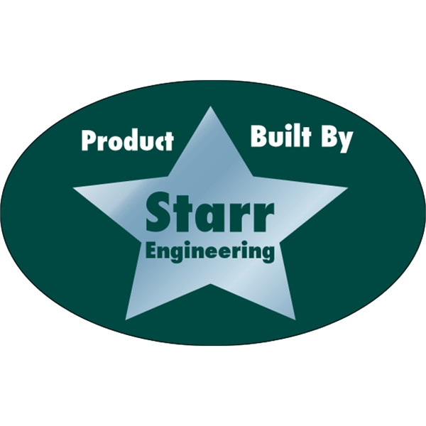 8" x 5" oval shaped, chrome polyester decal with a one... from ASI 89910 Stouse, LLC