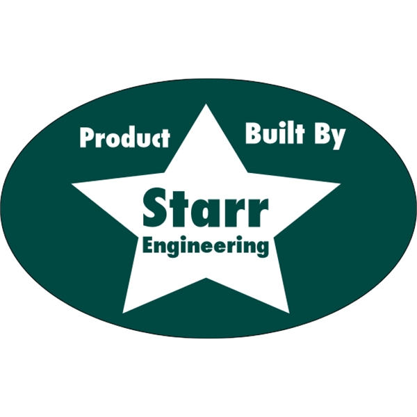 8" x 5" oval shaped, white decal with static backing and... from ASI 89910 Stouse, LLC