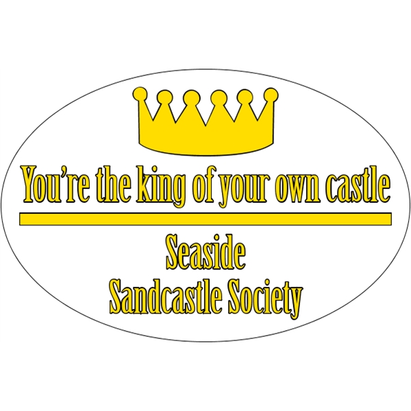 8.25" x 5.5" oval shaped, white vinyl decal with one color... from ASI 89910 Stouse, LLC