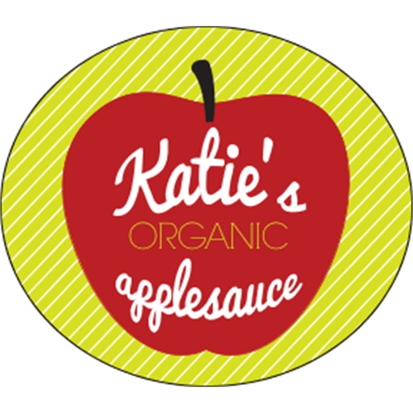 4" x 3.5" oval shaped, white vinyl decal with one color... from ASI 89910 Stouse, LLC