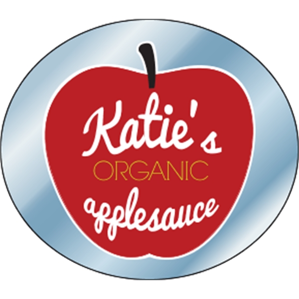 4" x 3.5" oval shaped, chrome polyester decal with a one... from ASI 89910 Stouse, LLC