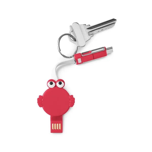 Goofy Group™ 2.5" x 1.5" ABS plastic charging cable with keyring.... from ASI 79530 Prime Line