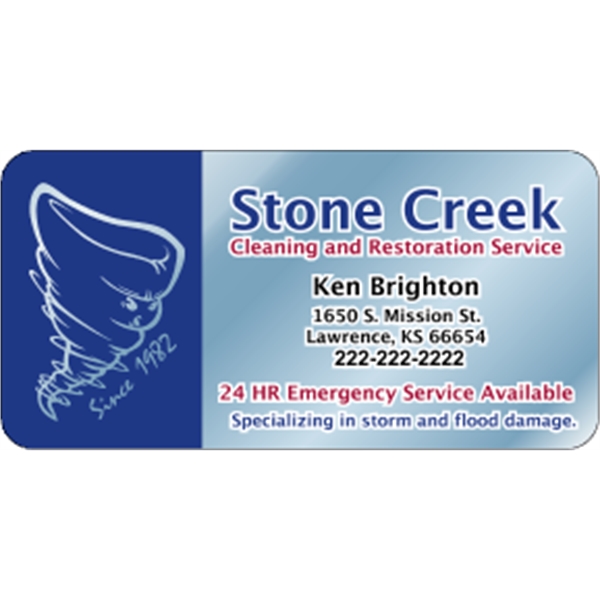 4" x 2" chrome polyester decal with round corners and one... from ASI 89910 Stouse, LLC