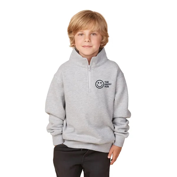 Cozy 9 oz youth quarter zip fleece with a smooth print-ready... from ASI 72657 Active Life Promo / Active Life