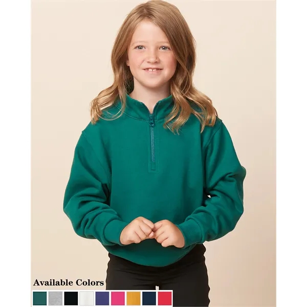 Cozy 9 oz youth quarter zip fleece with a smooth print-ready... from ASI 72657 Active Life Promo / Active Life