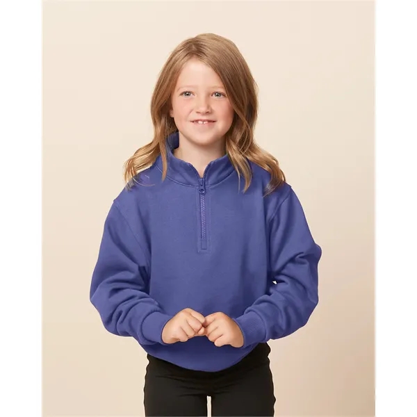 Cozy 9 oz youth quarter zip fleece with a smooth print-ready... from ASI 72657 Active Life Promo / Active Life