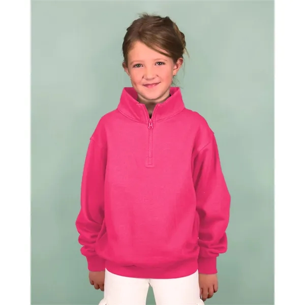 Cozy 9 oz youth quarter zip fleece with a smooth print-ready... from ASI 72657 Active Life Promo / Active Life