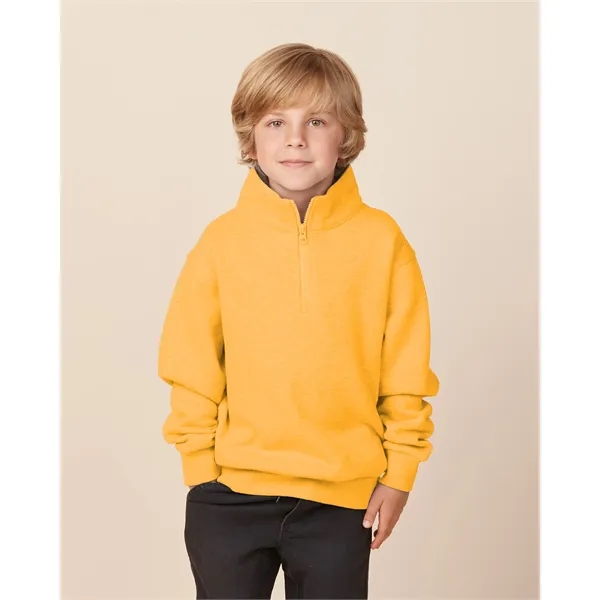 Cozy 9 oz youth quarter zip fleece with a smooth print-ready... from ASI 72657 Active Life Promo / Active Life