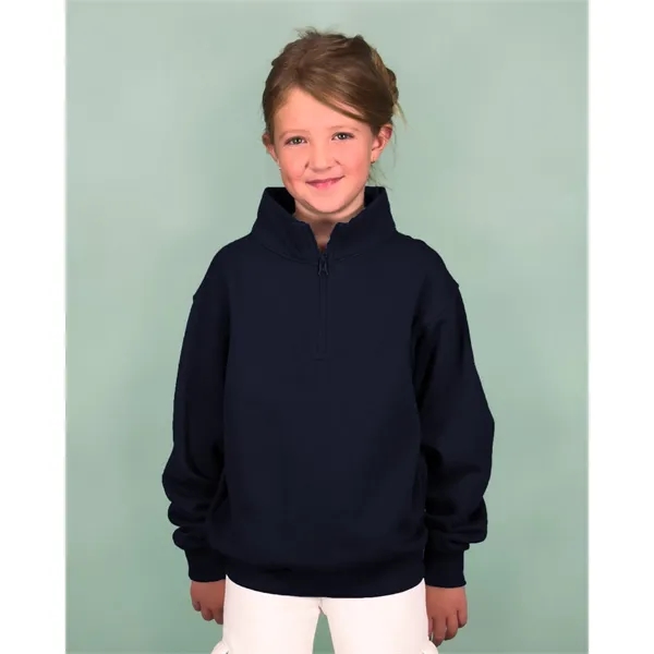Cozy 9 oz youth quarter zip fleece with a smooth print-ready... from ASI 72657 Active Life Promo / Active Life