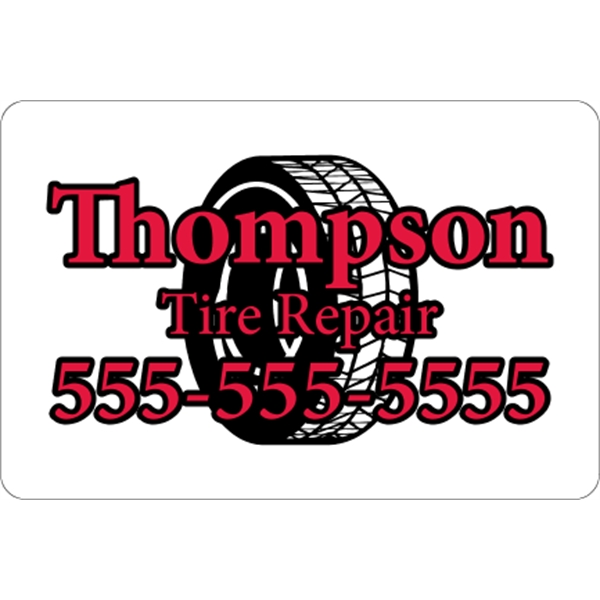 6" x 4" white vinyl decal with round corners and one... from ASI 89910 Stouse, LLC