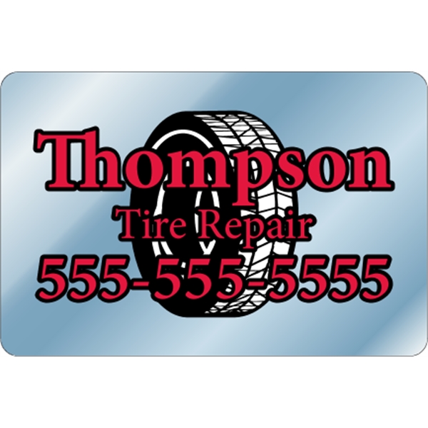 6" x 4" chrome polyester decal with round corners and one... from ASI 89910 Stouse, LLC