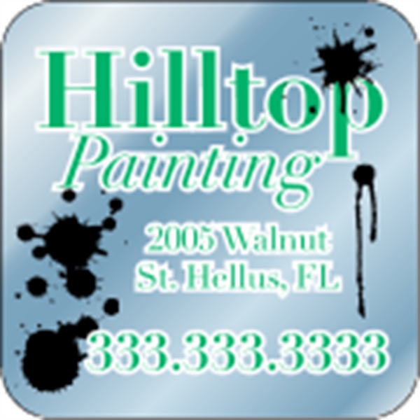 7" x 7" chrome polyester decal with round corners and one... from ASI 89910 Stouse, LLC