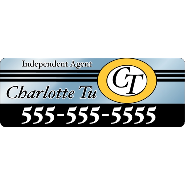 8" x 3" chrome polyester decal with round corners and one... from ASI 89910 Stouse, LLC