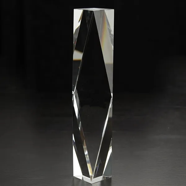 12" x 2.75" x 2.75" crystal award with customization.... from ASI 68507 The Magnet Group / Benchmark Crystal & Clocks