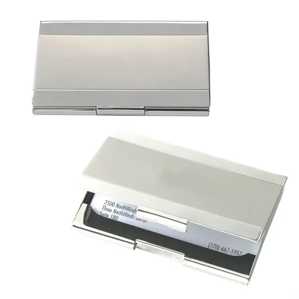 Dual-tone silver metal business card holder.... from ASI 68507 The Magnet Group / Innovations by Magnet™