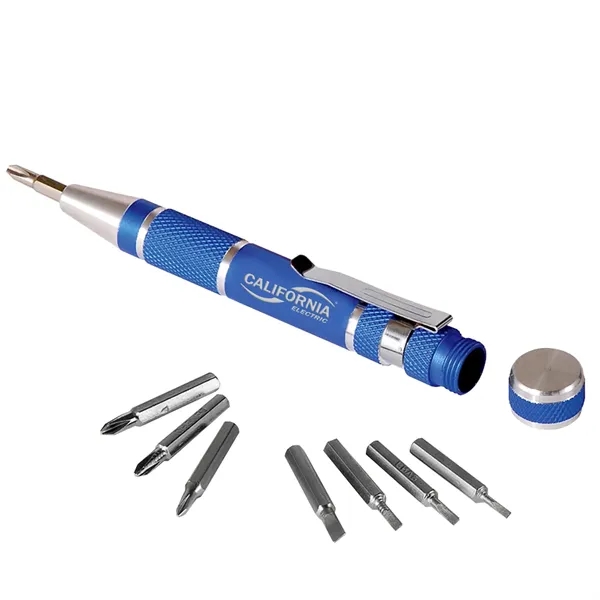 8 tip screwdriver with 4 Phillips and 4 flathead interchangeable bits.... from ASI 68507 The Magnet Group / Innovations by Magnet™